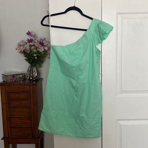 BCBG generation mint green one shoulder dress